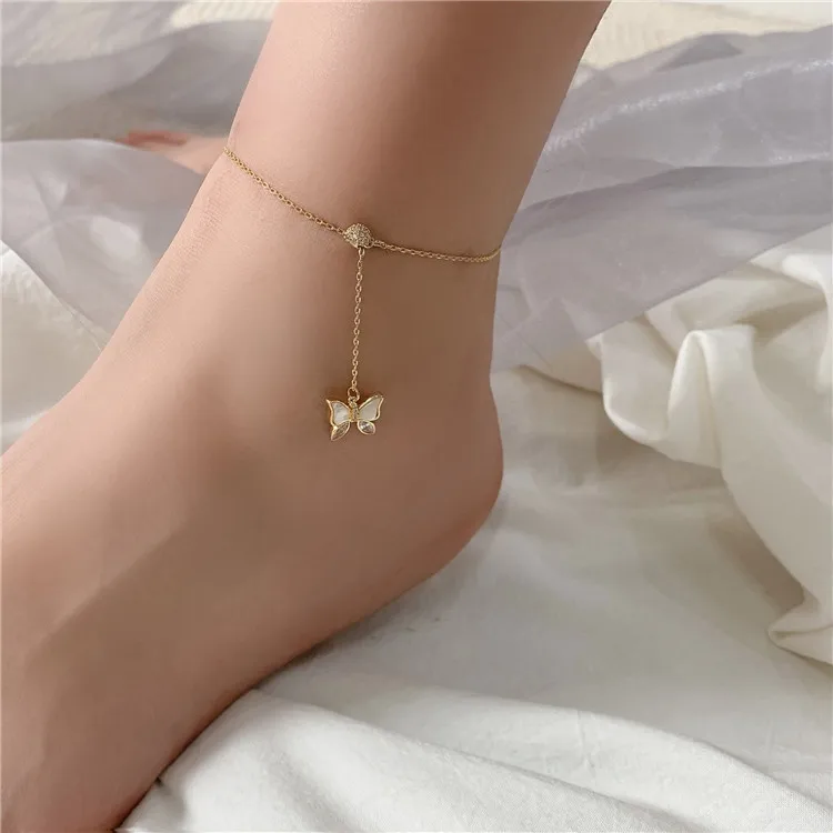 HOVANCI women anklets jewellery 6 stainless steel real gold plated natural shell butterfly pendant anklets
HOVANCI women anklets jewellery 6 stainless steel real gold plated natural shell butterfly pendant anklets