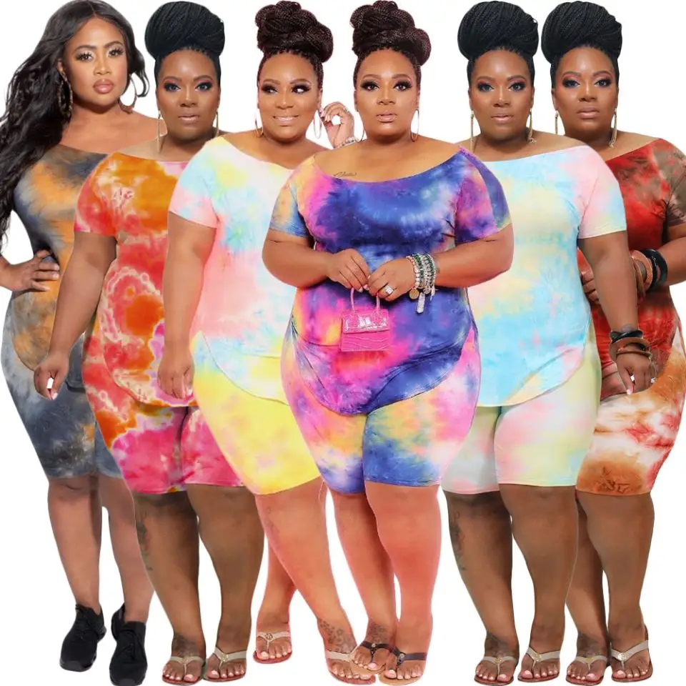 Wholesale 4XL Large Size Casual Women's Printed Tie-Dye Two-Piece Suit New Summer Short-Sleeved Shorts Women's Suit, Picture
Wholesale 4XL Large Size Casual Women's Printed Tie-Dye Two-Piece Suit New Summer Short-Sleeved Shorts Women's Suit, Picture