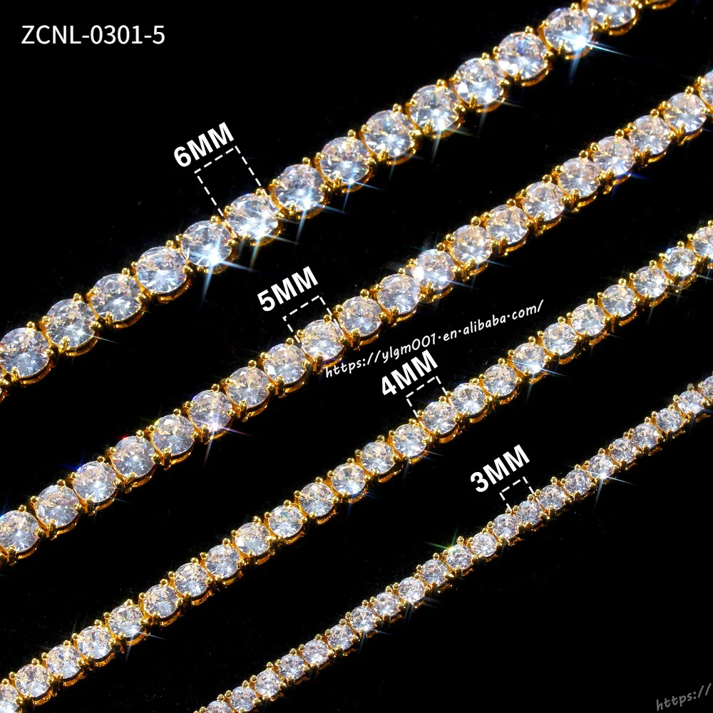 New 18K Gold Necklace jewelry Cuba Necklace Men Hip Hop Single Row Zircon Chain Fashion Accessories Tennis Chain, Picture shows
New 18K Gold Necklace jewelry Cuba Necklace Men Hip Hop Single Row Zircon Chain Fashion Accessories Tennis Chain, Picture shows