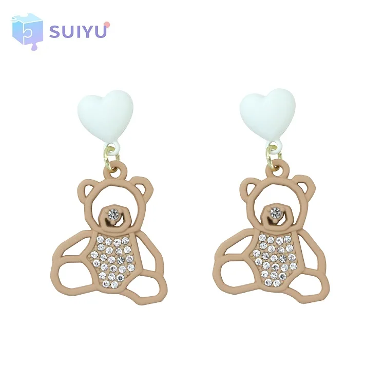 Cute Shiny Bear Earrings Lovely Hollow Cartoon Bear Rhinestone Alloy Dangling Earrings Kawaii Bear Earrings for Gifts, Khaki, brown
Cute Shiny Bear Earrings Lovely Hollow Cartoon Bear Rhinestone Alloy Dangling Earrings Kawaii Bear Earrings for Gifts, Khaki, brown