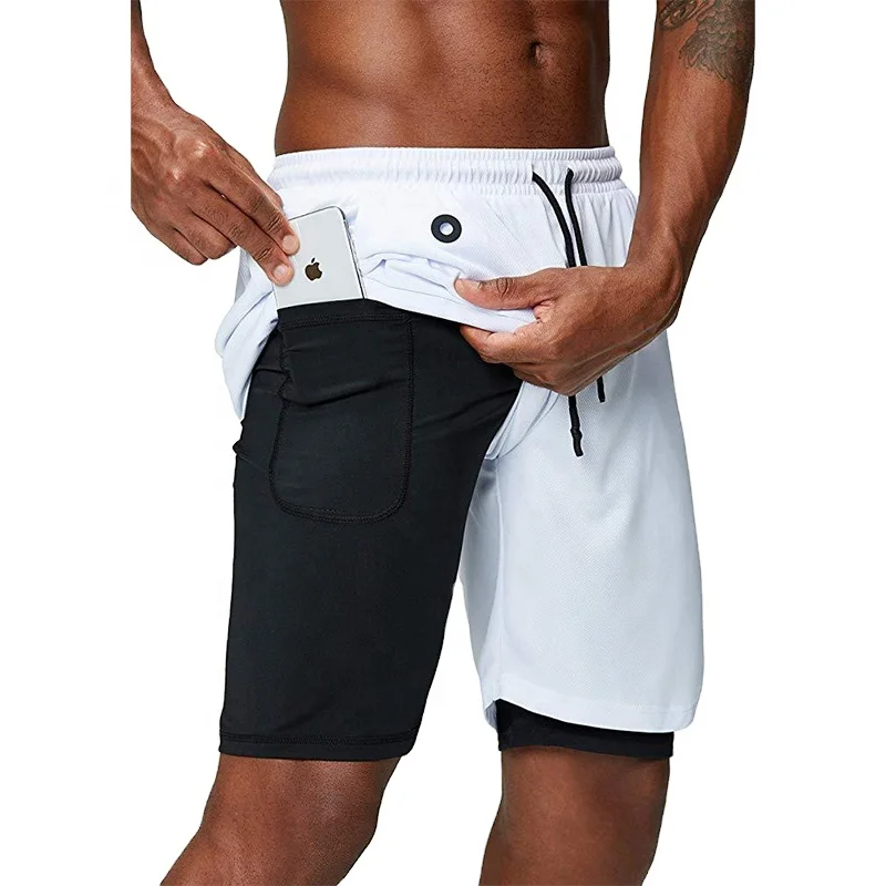 New Arrival Men's Double Layer Quick Dry Gym Shorts Multi-functional Pocket Workout Trunks Men Sportswear Mesh Shorts, Solid
New Arrival Men's Double Layer Quick Dry Gym Shorts Multi-functional Pocket Workout Trunks Men Sportswear Mesh Shorts, Solid