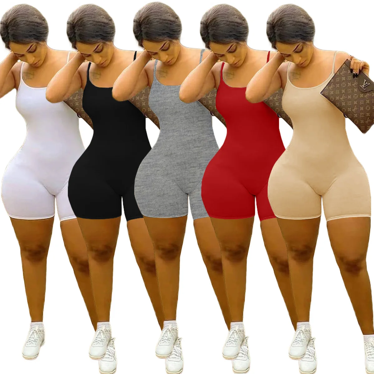 XUQING Wholesale 2021 summer new trendy spaghetti strap yoga wear bodycon short jumpsuit for woman, Photo shows
XUQING Wholesale 2021 summer new trendy spaghetti strap yoga wear bodycon short jumpsuit for woman, Photo shows