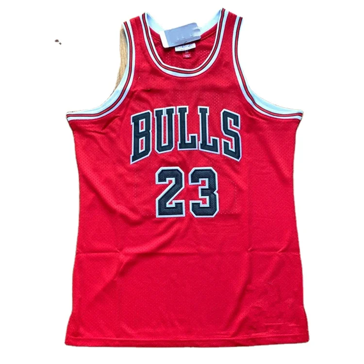 97-98 #23 camiseta de basquete for mens polyester mesh red color shirts sportswear embroidery basketball jersey, As pictures
97-98 #23 camiseta de basquete for mens polyester mesh red color shirts sportswear embroidery basketball jersey, As pictures