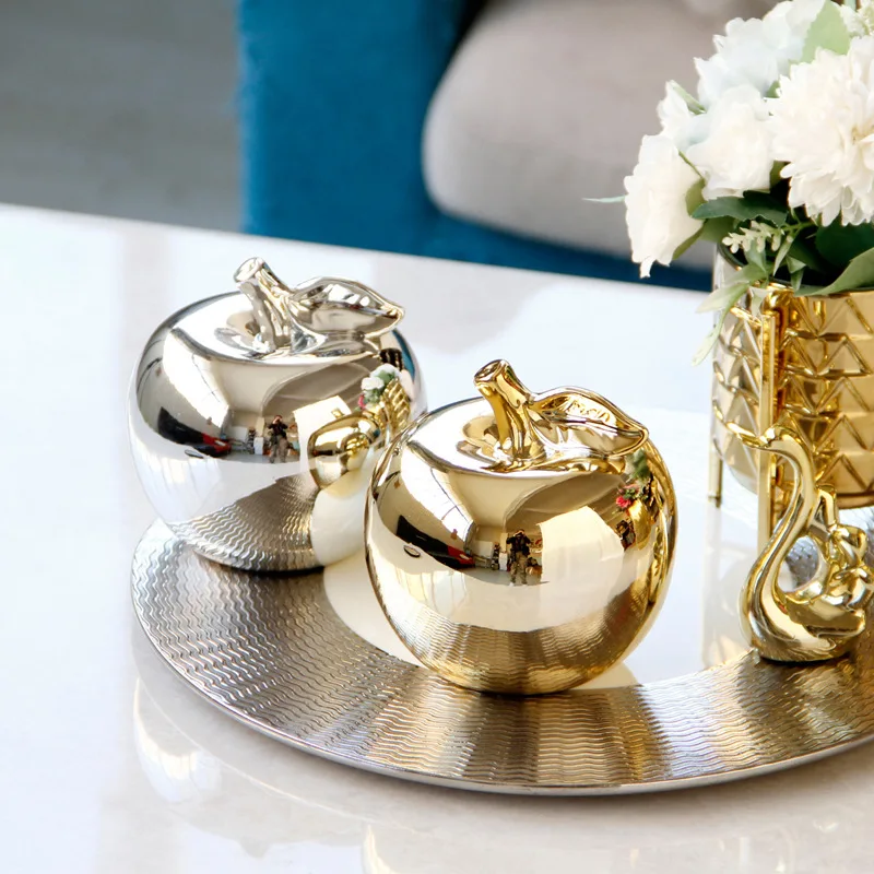New Home Decoration Custom Ceramic Fruit Sculpture Gold Silver Apple Fruit Ornaments
New Home Decoration Custom Ceramic Fruit Sculpture Gold Silver Apple Fruit Ornaments