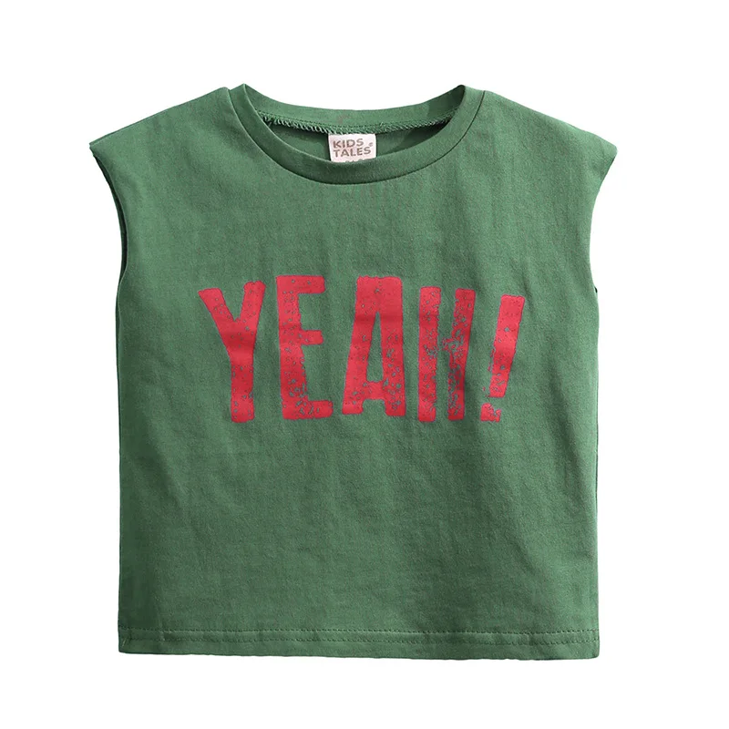 Comfortable children sleeveless vest kids cotton t shirts girls' and boy's letter printed t-shirts, As picture
Comfortable children sleeveless vest kids cotton t shirts girls' and boy's letter printed t-shirts, As picture