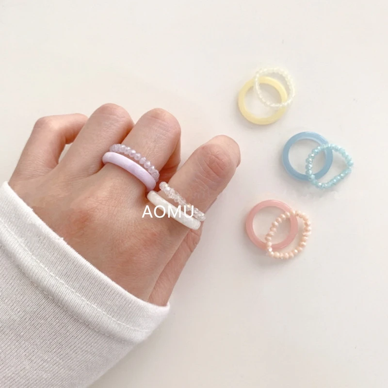 2PCS 2020 Vintage Resin Ring Set Korea Spring Colorful Crystal Beads Cute Resin Rings for Women Girls Best Party Jewelry Gifts
2PCS 2020 Vintage Resin Ring Set Korea Spring Colorful Crystal Beads Cute Resin Rings for Women Girls Best Party Jewelry Gifts