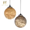 American Industrial Style Decorative Pendent Lamp Spherical glass stripes LED Chandelier