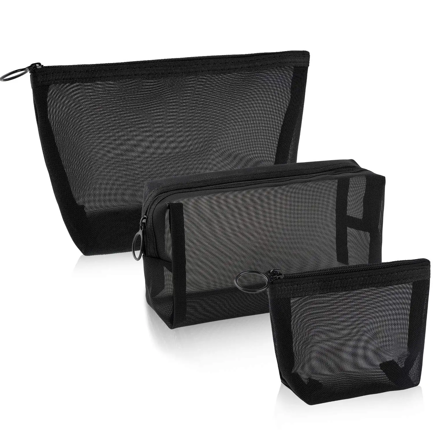 3 Pieces Mesh Cosmetic Bag Mesh Makeup Bags Black Mesh Zipper Pouch for Offices Travel Accessories
3 Pieces Mesh Cosmetic Bag Mesh Makeup Bags Black Mesh Zipper Pouch for Offices Travel Accessories