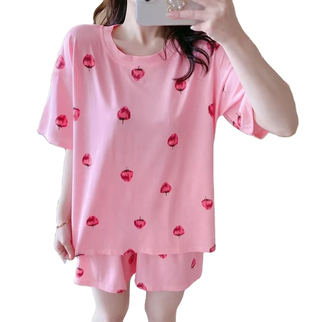 Pajamas Student Short Sleeve Shorts 2Pcs Set Sleepwear Korean Cartoon Comfy Breathable Milk Silk Summer Home Loungwear For Women, Picture shows
Pajamas Student Short Sleeve Shorts 2Pcs Set Sleepwear Korean Cartoon Comfy Breathable Milk Silk Summer Home Loungwear For Women, Picture shows
