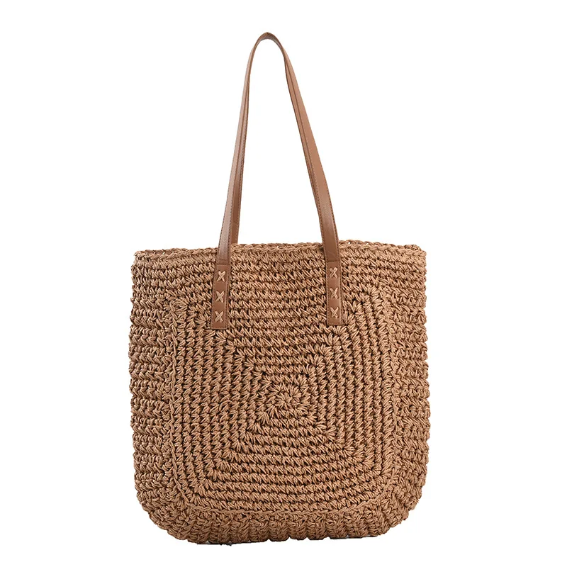 China luxury tote bag handwoven summer beach shoulder bag straw bag with leather handle, Natural
China luxury tote bag handwoven summer beach shoulder bag straw bag with leather handle, Natural