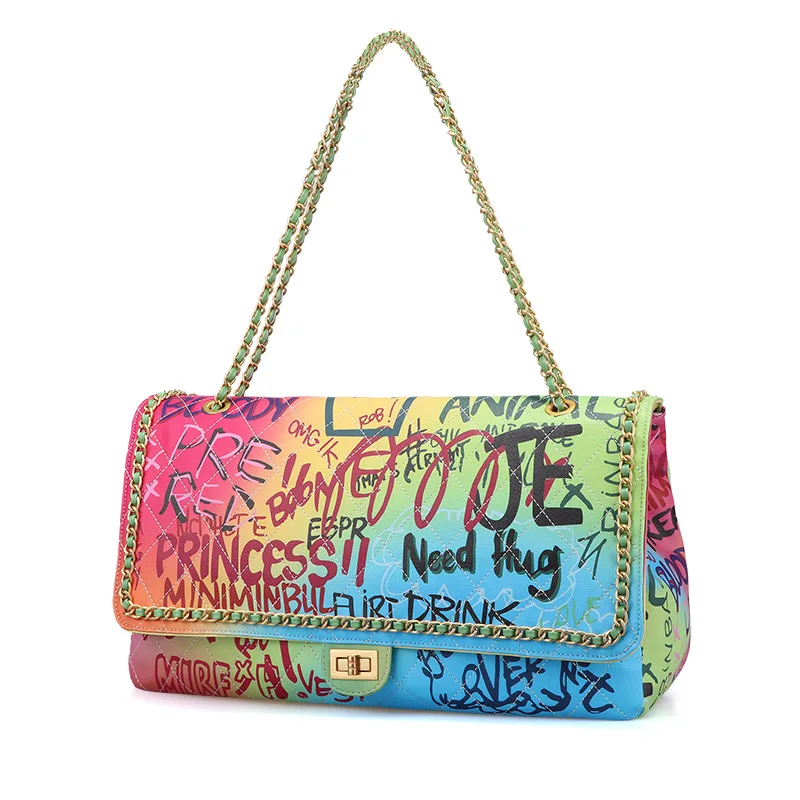 New Arrival shoulder channel women ladies hand bags graffiti designer purses and handbags fashion design for women, Colors
New Arrival shoulder channel women ladies hand bags graffiti designer purses and handbags fashion design for women, Colors