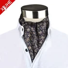 men's 100% silk reversible paisley ascot cravat tie