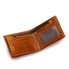 Vintage leather men large capacity RFID wallet