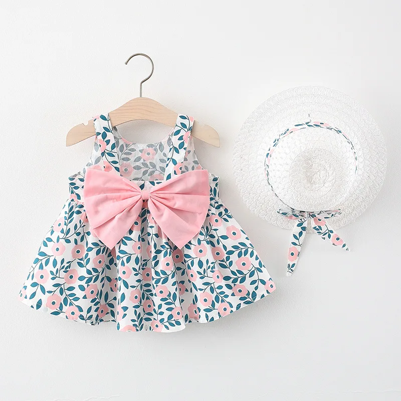 Baby Girl Dress 2021 Summer Bow Sleeveless Dress With Hat 2 Piece Kids Clothes Suits
Baby Girl Dress 2021 Summer Bow Sleeveless Dress With Hat 2 Piece Kids Clothes Suits