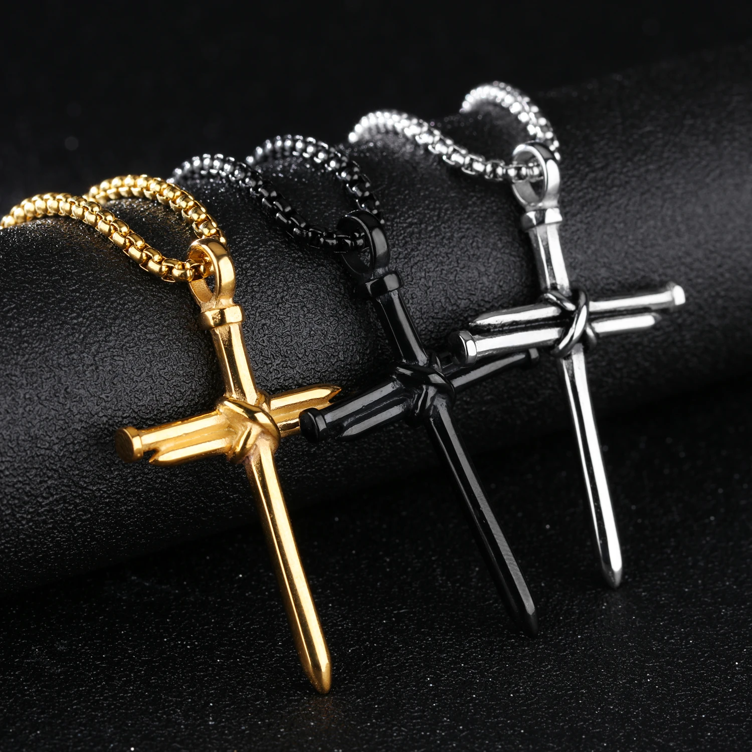 Titanium Stainless Steel Gold Silver Black Nail Cross Pendant Necklaces for Women Men Necklace, Silver color
Titanium Stainless Steel Gold Silver Black Nail Cross Pendant Necklaces for Women Men Necklace, Silver color