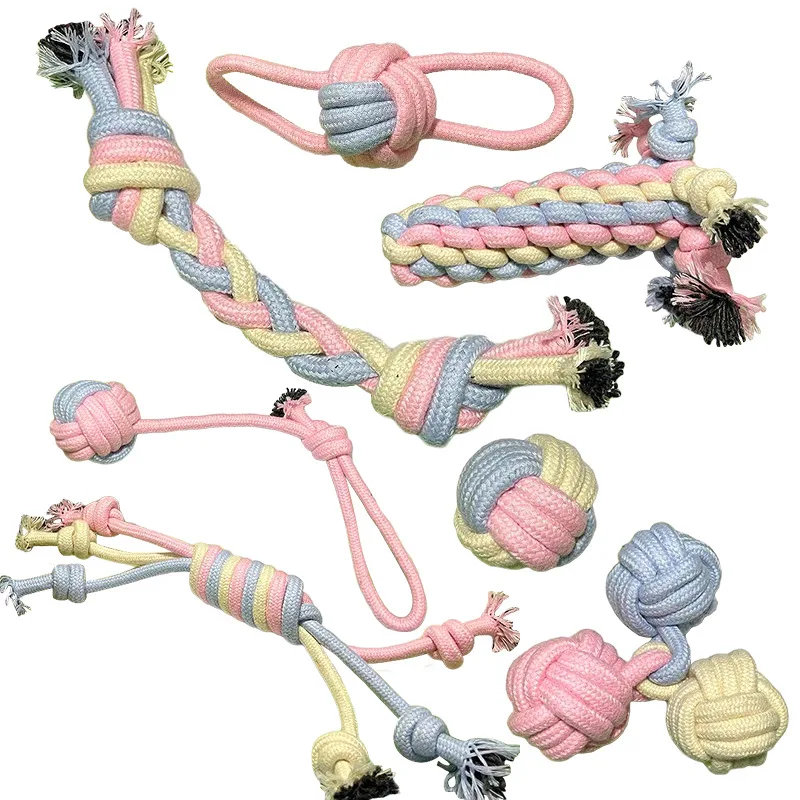 Pet products macarone dog cotton rope toy dog bite rope pet chew ball molar comfort pet cotton rope
Pet products macarone dog cotton rope toy dog bite rope pet chew ball molar comfort pet cotton rope