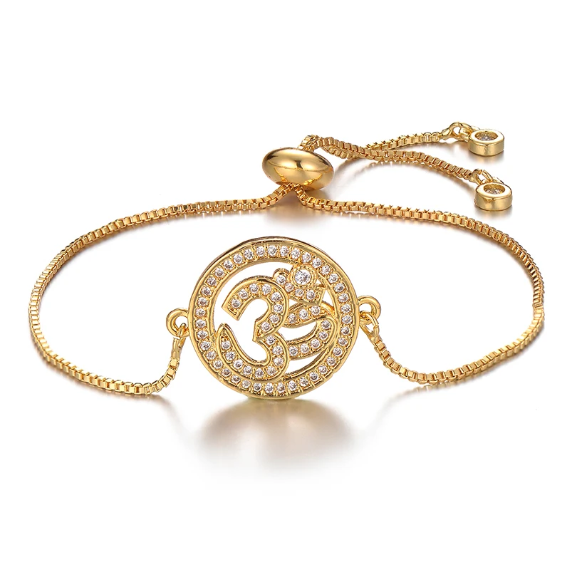 Fashion Jewelry Copper Clear Cubic Zirconia Bracelets Bangles for Women Men Hinduism AUM OM Buddhist Charm Bracelet
Fashion Jewelry Copper Clear Cubic Zirconia Bracelets Bangles for Women Men Hinduism AUM OM Buddhist Charm Bracelet