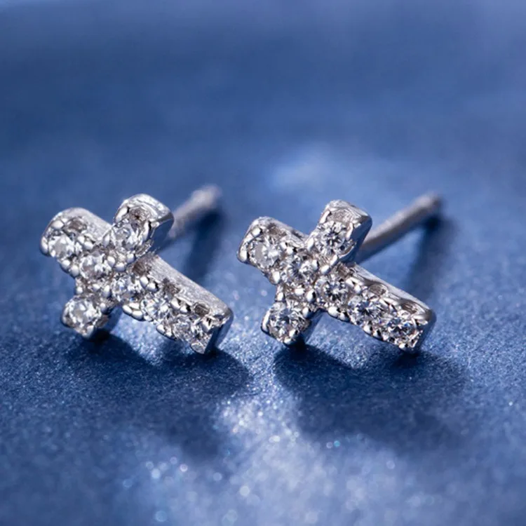 New 925 silver delicate small diamond cross earring nail female jewelry, Silver, gold, black gold
New 925 silver delicate small diamond cross earring nail female jewelry, Silver, gold, black gold