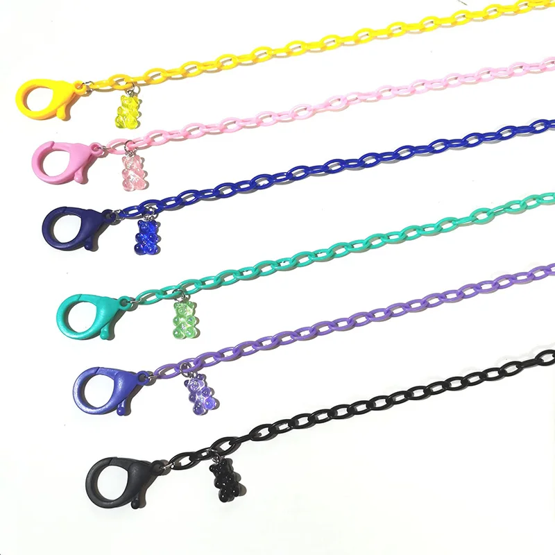 Facemask Acrylic Chain Holder Acrylic Clip Necklace Candy Color Kids MaskChain Lanyard With Gummy Glitter Bear Charms Resin
Facemask Acrylic Chain Holder Acrylic Clip Necklace Candy Color Kids MaskChain Lanyard With Gummy Glitter Bear Charms Resin