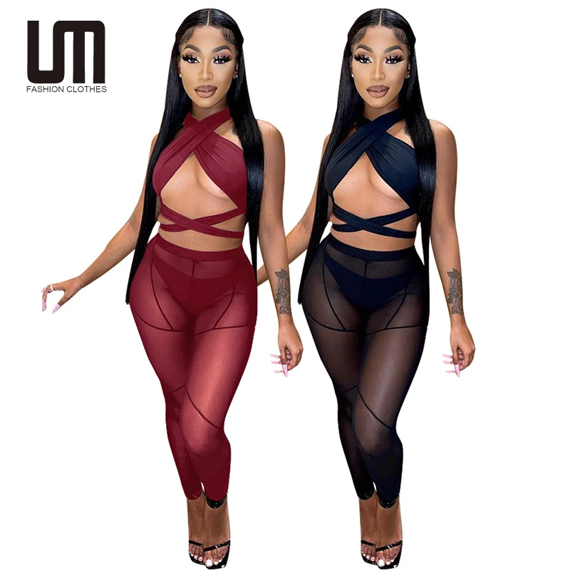 Liu Ming Women Sexy Halter Neck Cross Tank Tops Party Club Clothing Mesh Pants Leggings Set, Customized color
Liu Ming Women Sexy Halter Neck Cross Tank Tops Party Club Clothing Mesh Pants Leggings Set, Customized color
