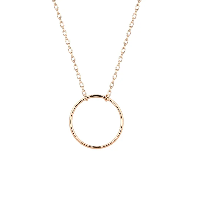 Luxury jewelry necklace for women 925 silver circle round pendant minimalist jewelry necklace