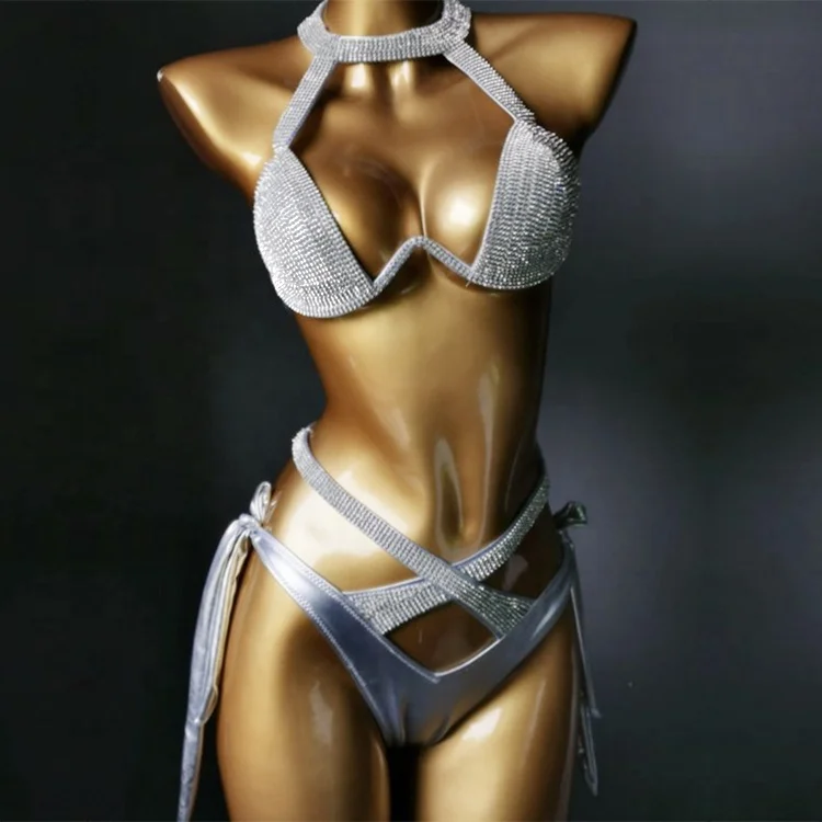2021 Hot Selling High Waist Halter Diamond Swimsuit Carnival Bling Outfit Halter Two Piece Bikini Sets Women Sexy Shiny Swimwear, As the picture
2021 Hot Selling High Waist Halter Diamond Swimsuit Carnival Bling Outfit Halter Two Piece Bikini Sets Women Sexy Shiny Swimwear, As the picture