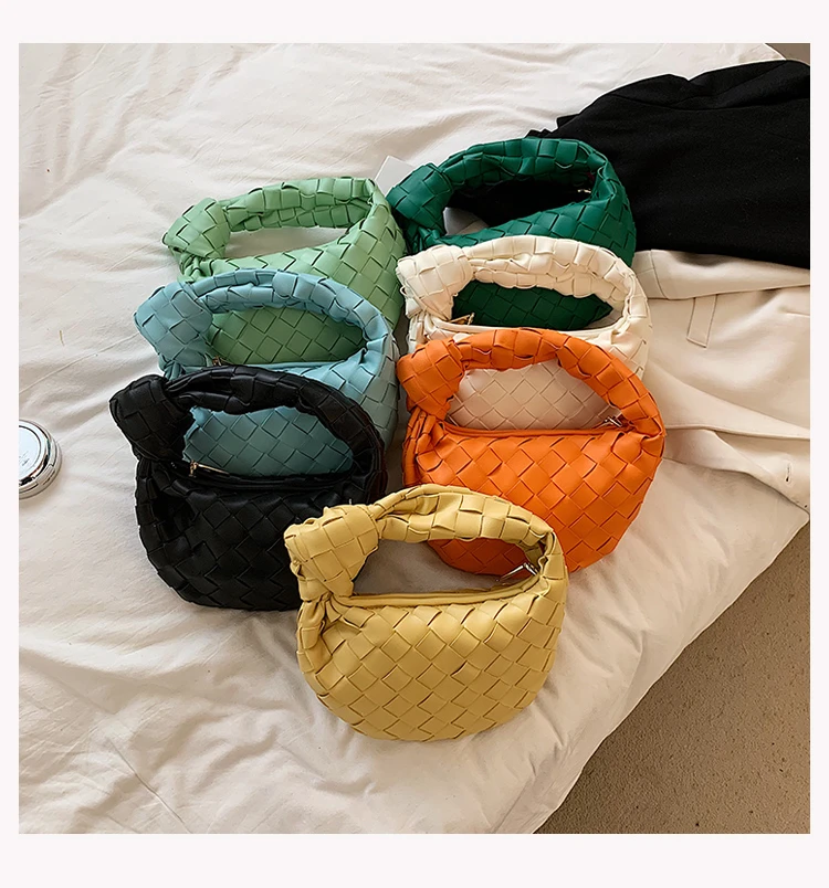 2021 New Fashion Handmade Woven Bag Summer Shoulder Bag Lady Knotted Handle Mini Tote Handbag, 7 colors
2021 New Fashion Handmade Woven Bag Summer Shoulder Bag Lady Knotted Handle Mini Tote Handbag, 7 colors