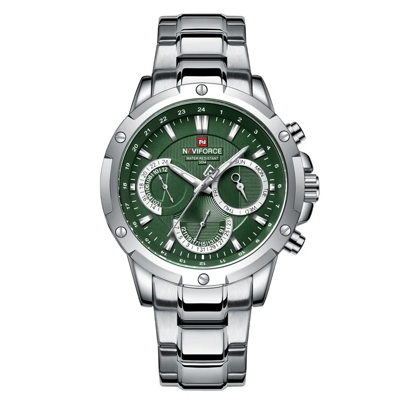 NAVIFORCE Mens Waterproof Watches Casual Stainless Steel Quartz Wristwatch Luminous Complete Calendar Clock Relogio Masculino
NAVIFORCE Mens Waterproof Watches Casual Stainless Steel Quartz Wristwatch Luminous Complete Calendar Clock Relogio Masculino