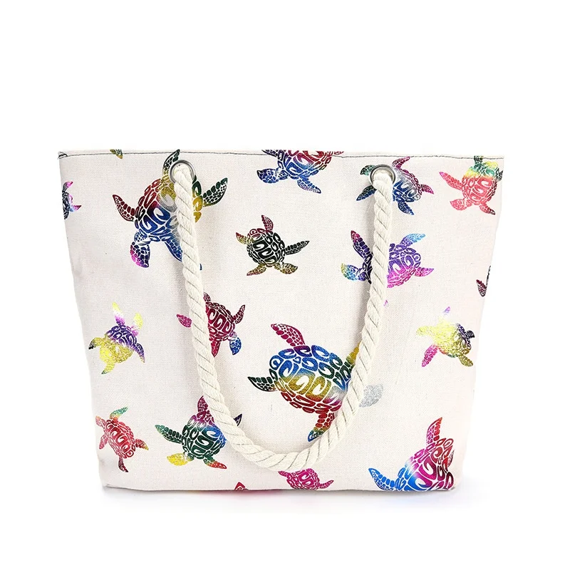 Manufacturer wholesale sea turtle design selling printed girl single shoulder tote canvas beach bag with rope handle, Multi
Manufacturer wholesale sea turtle design selling printed girl single shoulder tote canvas beach bag with rope handle, Multi