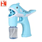 electric outdoor toys cartoon dolphin shape bubble blower gun with music light