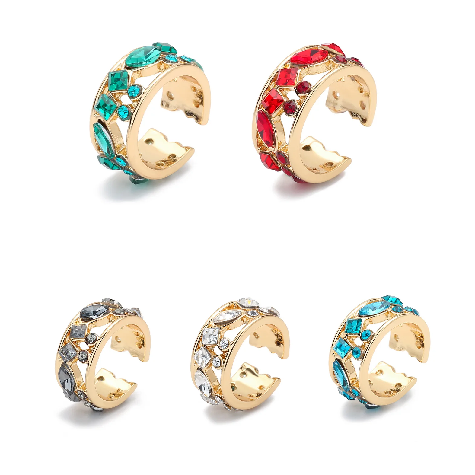 Best Selling Colorful Geometric Crystal Width Circle Cuff Earrings Gold Plated Paved Colors Diamond Round Earrings, Silver gold
Best Selling Colorful Geometric Crystal Width Circle Cuff Earrings Gold Plated Paved Colors Diamond Round Earrings, Silver gold