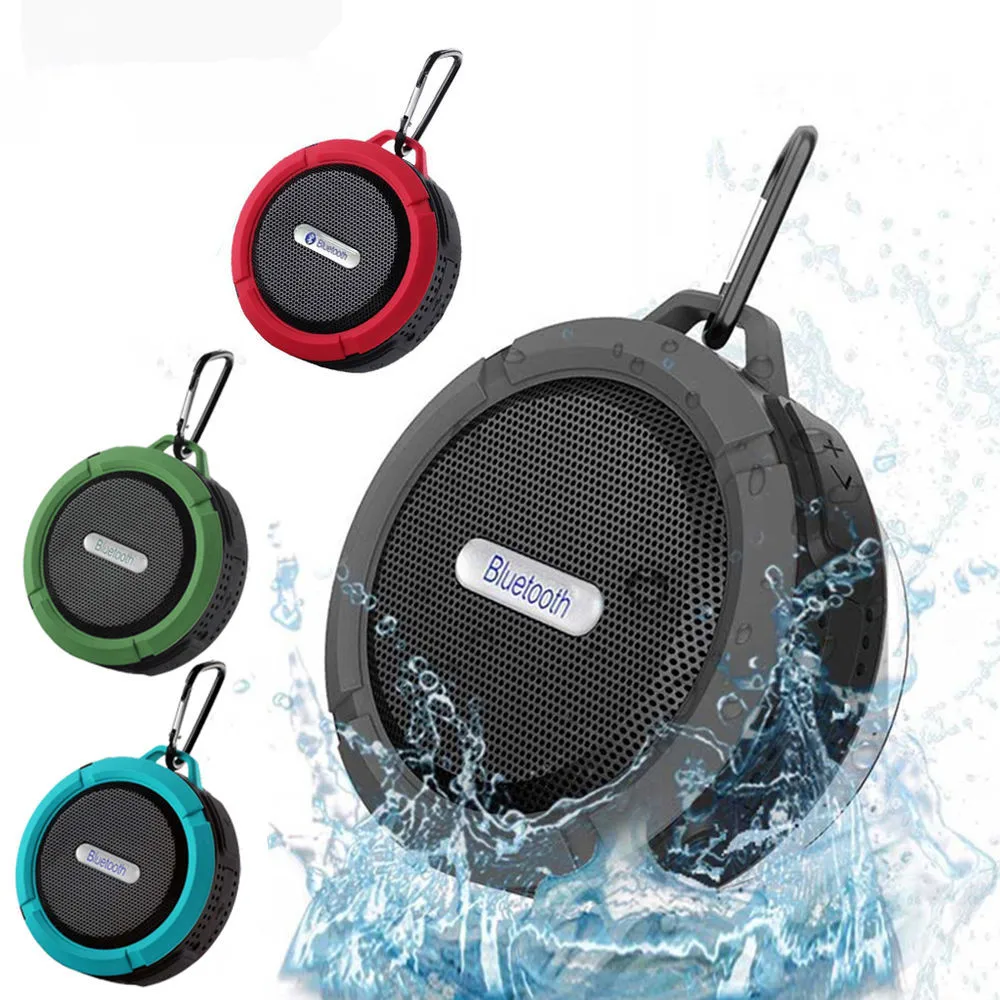 

C6 Outdoor Mini Wireless Blue tooth 3.0 Stereo Portable Speaker Built-in Mic Shock Resistance IPX4 Waterproof Louder Speakers, Black,white,orange,red,green,blue