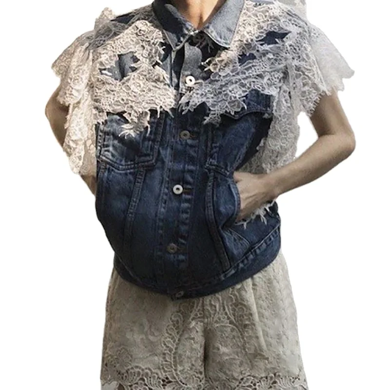 2020 New Arrivals Autumn collection Women sexy sleeveless lace fashion Denim coat Casual Ladies denim jacket
2020 New Arrivals Autumn collection Women sexy sleeveless lace fashion Denim coat Casual Ladies denim jacket