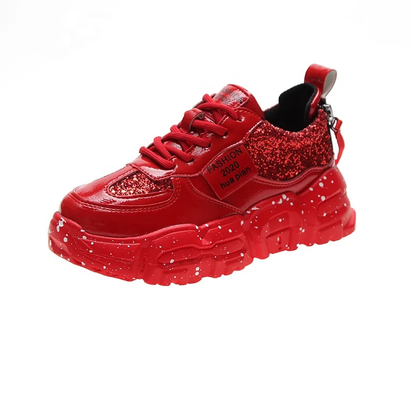 2020 Spring Heel Double Zipper Sequins Snowflake Bottom Dad Sneakers Female New Style Women Casual Versatile Shoes, Red/black/pink
2020 Spring Heel Double Zipper Sequins Snowflake Bottom Dad Sneakers Female New Style Women Casual Versatile Shoes, Red/black/pink