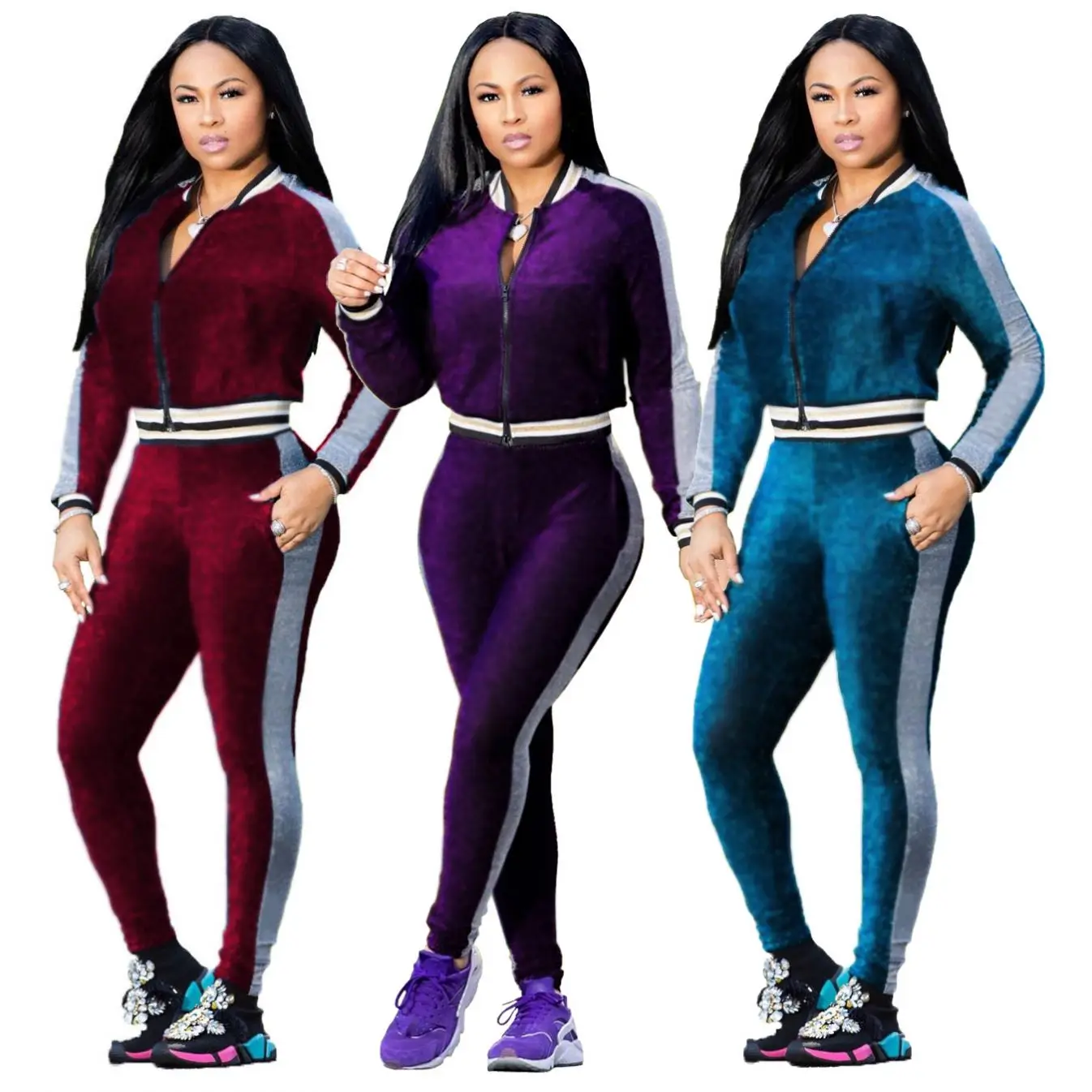 2021 Winter Long Sleeve Sport Woman Clothes 2 Piece Outfit Zipper Women Clothing Tight Legs Two Piece Jogger Set, Picture color
2021 Winter Long Sleeve Sport Woman Clothes 2 Piece Outfit Zipper Women Clothing Tight Legs Two Piece Jogger Set, Picture color