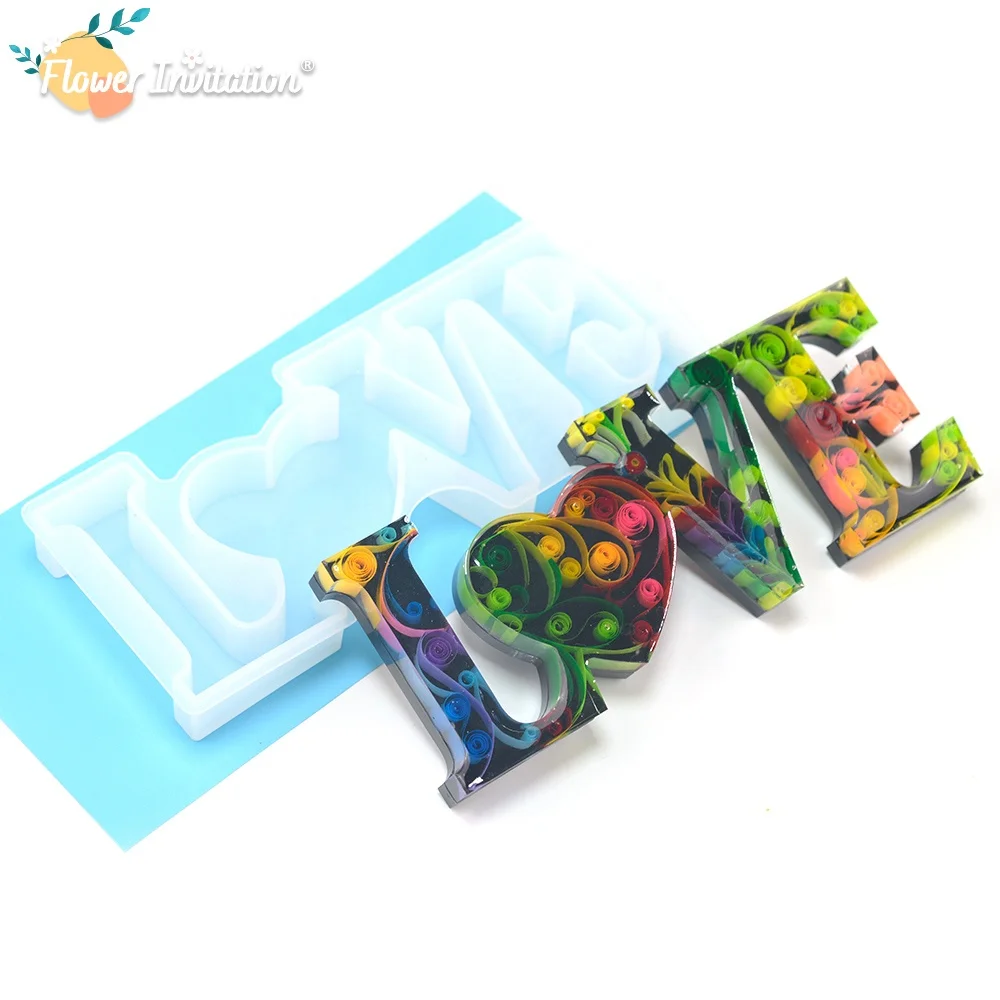 DM036 Hot Sell Alphabet Resin Silicone Mold Letter Mould Dried Flowers Big LOVE Mold For Home Decoration
DM036 Hot Sell Alphabet Resin Silicone Mold Letter Mould Dried Flowers Big LOVE Mold For Home Decoration