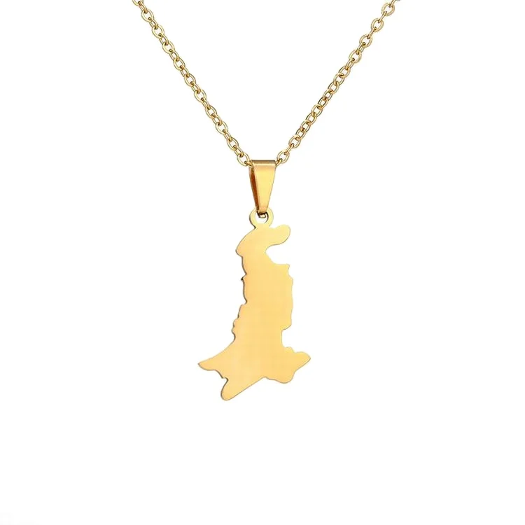 European And American Titanium Steel Smooth Heart-Shaped Hollow Gold Pakistan Map Shape Pendant Necklace Female Clavicle Chain
European And American Titanium Steel Smooth Heart-Shaped Hollow Gold Pakistan Map Shape Pendant Necklace Female Clavicle Chain