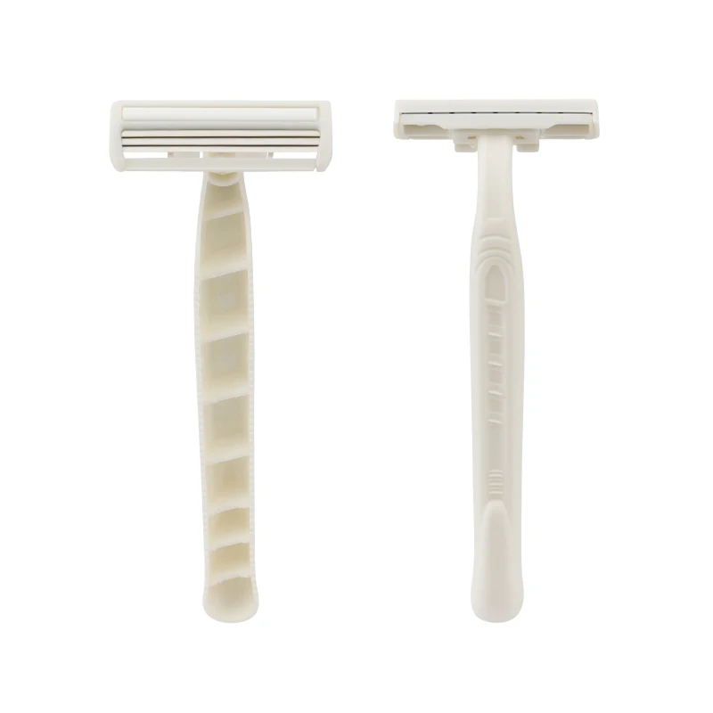 

Environmentally eco friendly PLA razor disposable biodegradable razor 3 blade shaving razor, As picture or customized