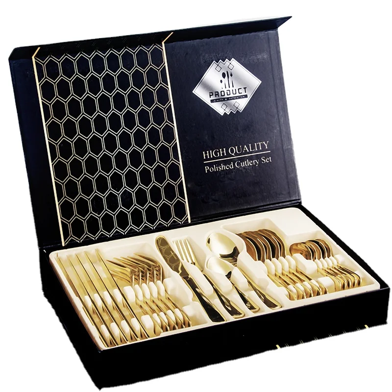 24 piece cutlery set fork spoon knife cutlery set luxury party tableware stainless steel gilded cutlery
24 piece cutlery set fork spoon knife cutlery set luxury party tableware stainless steel gilded cutlery