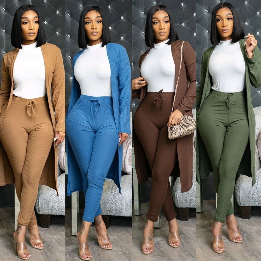 Ins kc222 2021 women's fall fashion stripe cardigan top trousers two pieces set clothing
Ins kc222 2021 women's fall fashion stripe cardigan top trousers two pieces set clothing