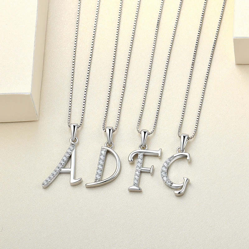 Personalized cubic zircon initial 26 Letter A to Z cz alphabet pendant silver jewelry women chain initial necklace
Personalized cubic zircon initial 26 Letter A to Z cz alphabet pendant silver jewelry women chain initial necklace