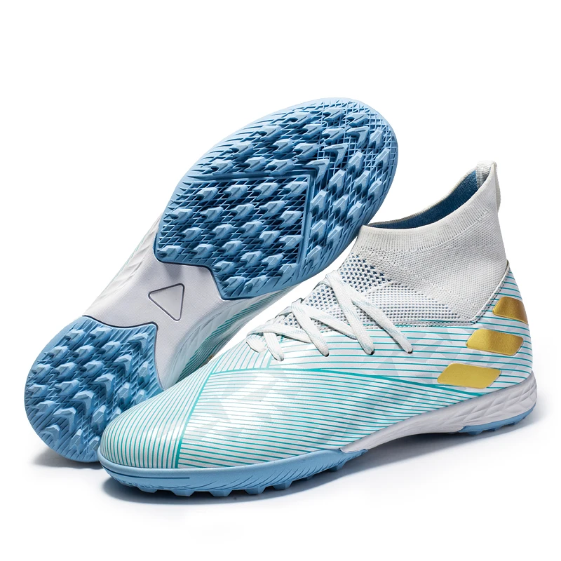 Men Sports High Ankle Football Boots Shoe Outdoor Soccer Shoes Kids Soccer Shoes Unisex Cheap Soccer Boots, White/blue
Men Sports High Ankle Football Boots Shoe Outdoor Soccer Shoes Kids Soccer Shoes Unisex Cheap Soccer Boots, White/blue