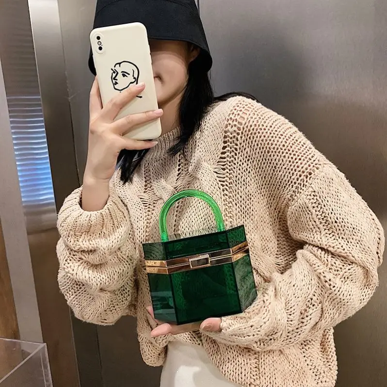 Acrylic Transparent Square Handbags For Women Candy Color Chain Bag Purse Wholesale Party Girls' Handle Purse Luxury Handbags, As show
Acrylic Transparent Square Handbags For Women Candy Color Chain Bag Purse Wholesale Party Girls' Handle Purse Luxury Handbags, As show