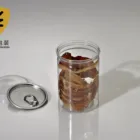 Food storage packaging transparent can,round plastic container, pet jar with aluminium cap