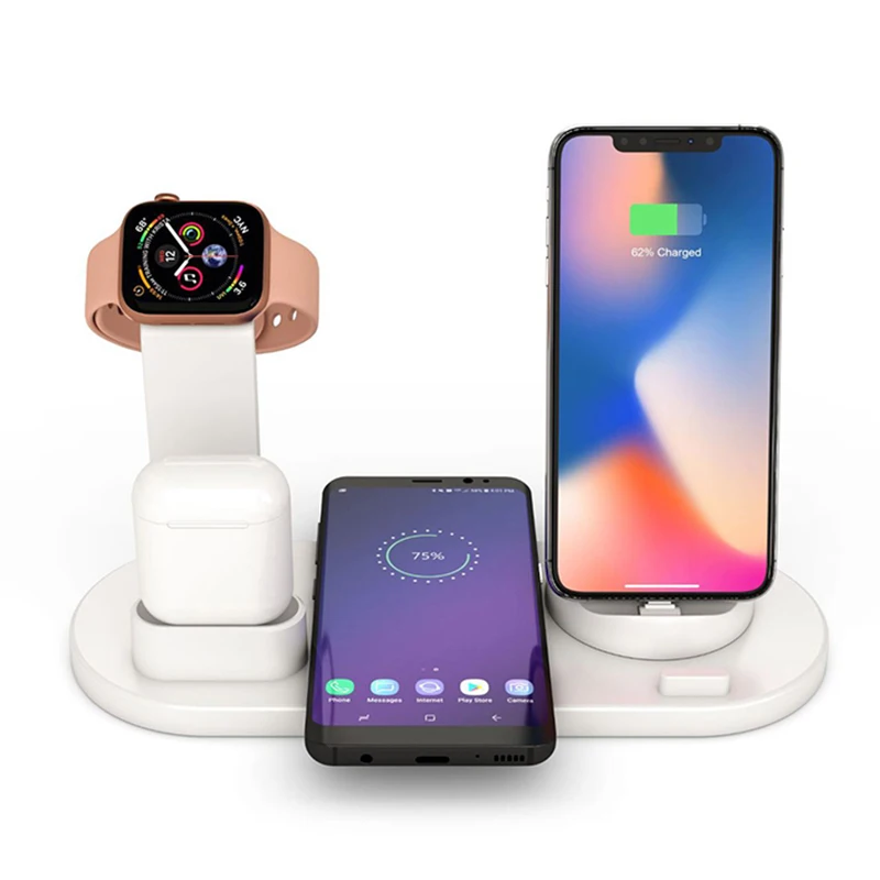 4 in 1 Qi 15W Fast Wireless Charger Phone Watch 6 in 1 Quick Charging Station bulk wireless chargers
4 in 1 Qi 15W Fast Wireless Charger Phone Watch 6 in 1 Quick Charging Station bulk wireless chargers
