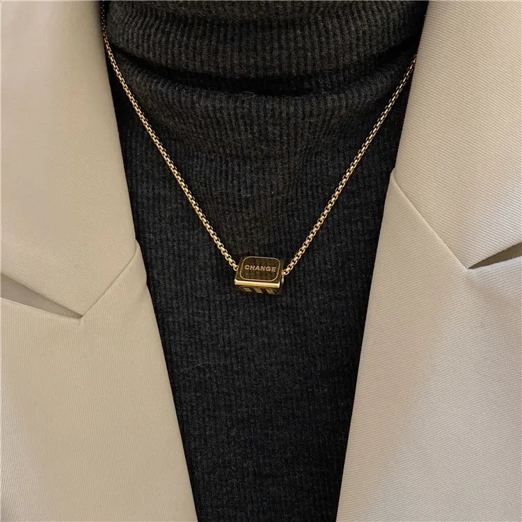 Geometric Triangle Three-dimensional Stainless Steel Hip hop Letter Pendant Necklace Clavicle Chain Color Protection
Geometric Triangle Three-dimensional Stainless Steel Hip hop Letter Pendant Necklace Clavicle Chain Color Protection