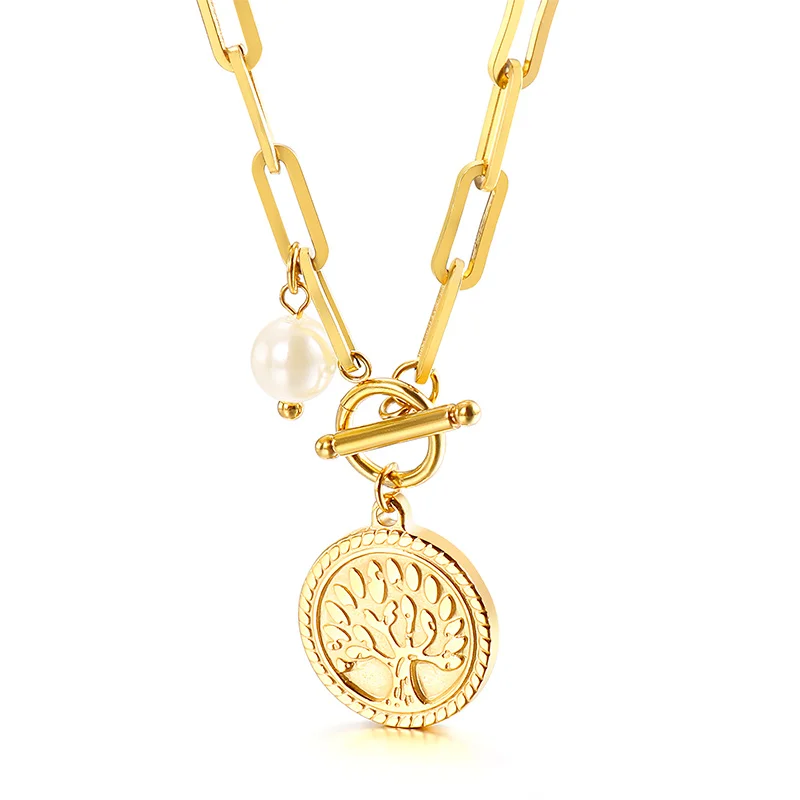 Stainless Steel 316l Long Chain Round Coin Pendant Necklace Jewelry Tree Of Life Necklace, Silver/gold
Stainless Steel 316l Long Chain Round Coin Pendant Necklace Jewelry Tree Of Life Necklace, Silver/gold
