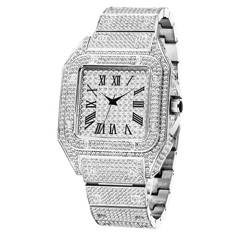 Hip Hop Square Men's Watch Waterproof Luxury Brand Ice Out Diamond Classic Watches For Male Roman Numerals Drop shipping Clock
Hip Hop Square Men's Watch Waterproof Luxury Brand Ice Out Diamond Classic Watches For Male Roman Numerals Drop shipping Clock