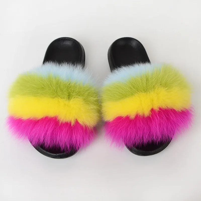 High Quality Real Fox Fur Slides Wholesale fashion Colorful Slippers ladies Flat Non-slip Fur Sandals Slides Slippers for women
High Quality Real Fox Fur Slides Wholesale fashion Colorful Slippers ladies Flat Non-slip Fur Sandals Slides Slippers for women