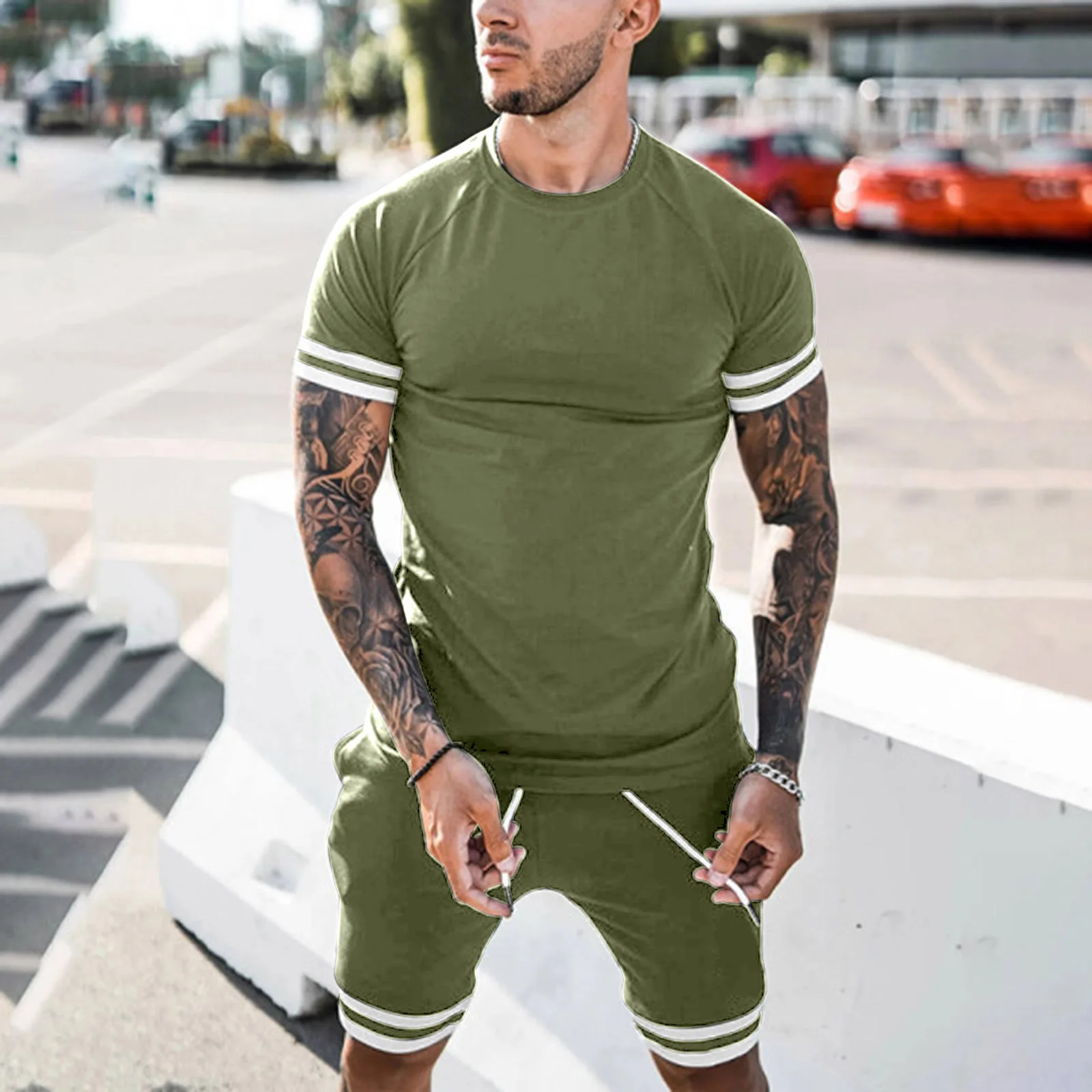 JY033 Sport casual 2022 summer custom men two piece set shorts plus size men's sets
JY033 Sport casual 2022 summer custom men two piece set shorts plus size men's sets